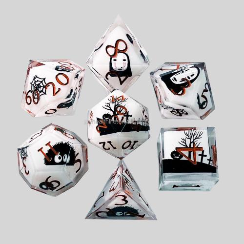 Halloween Resin Dice Set - D&D Polyhedral Dice