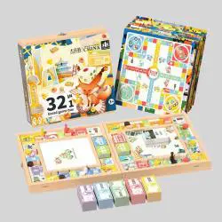 32-in-1 Wooden Flight Chess Set - Educational Toy