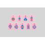 Acrylic Petal Pink Mahjong Tiles - Modern Game Set