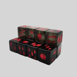 Customized Dice Set - Gold Black Polyhedral D6 Resin Dice