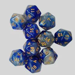 Two-Color Starry Sky D20 Dice Set - RPG Polyhedral Dice