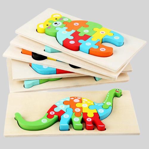 Wooden 3D Puzzle Toy, Kids Jigsaw Puzzle, Montessori Educational