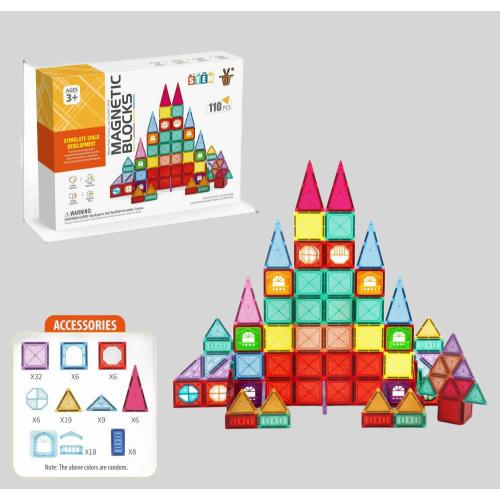 Magnetic Building Blocks - 110pcs Kids Set