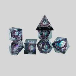 DND Father Christmas Resin Dice Set - Pearl Edge Gift