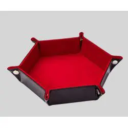 Udixi Custom Logo Dice Tray Folding Hexagon PU Leather Dice Holder