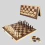 Magnetic Wooden Chess & Checkers Set - 2 in 1 Gift