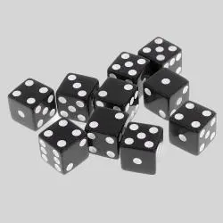 Acrylic White Dot D6 Dice - 16mm Right Angle for Games