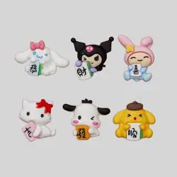 Cartoon Rich Mahjong Resin Charms for Phone Case Decoration