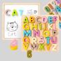 Kids Wooden Alphabet Number Puzzle - Montessori Educational Toys