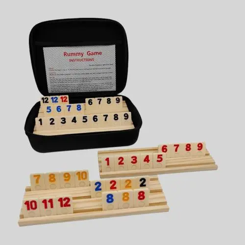 Custom Wooden Rummy Tiles Set with Racks - Travel Game Custom Wooden Rummy Tiles Set with Racks - Travel Game