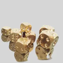Mini Brass Dice - Handmade Casino Party Game Dices