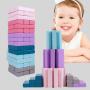 Colorful Wooden Stacking Tower Game Set - Educational Toys