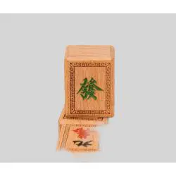 Chinese Wooden Mahjong Set Game - Handmade Wood Game