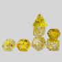 Custom Gold Foil Polyhedral Resin Dice Set - 7pcs D&D RPG