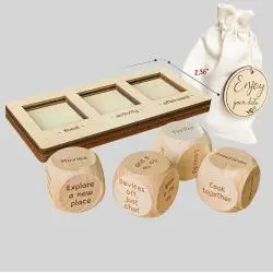 Love Dice Game Set – Wooden Anniversary Gift for Couples