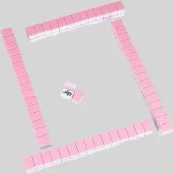 Pink Mini Mahjong Set - Travel Game Tiles for Party