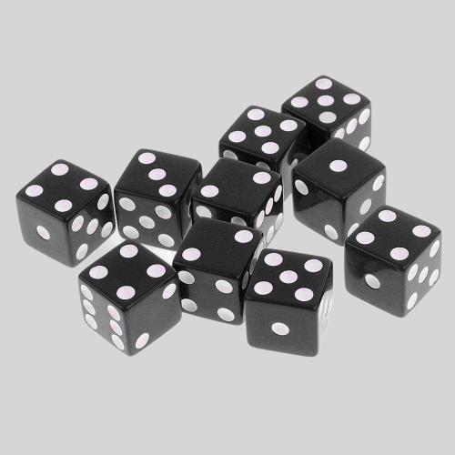 CRCC 12mm Acrylic D6 Dice - Square Edged RPG Board Games