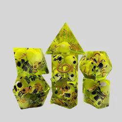 Resin Dice Set - 7 Pcs Transparent Square DND RPG Dice