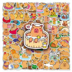100 Pcs Capybara Stickers - Custom UV Printed Vinyl Decals