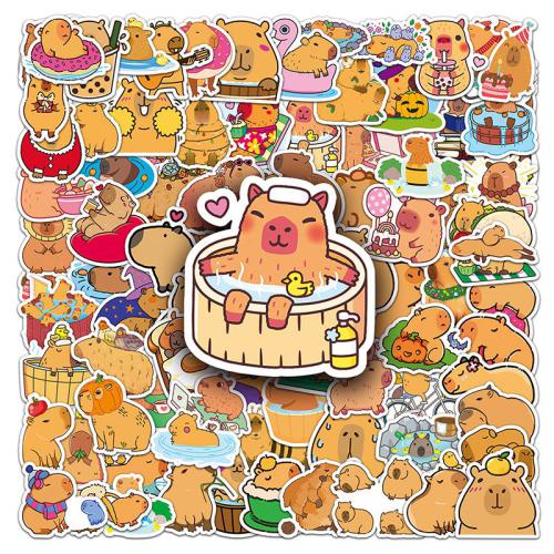 100 Pcs Capybara Stickers - Custom UV Printed Vinyl Decals