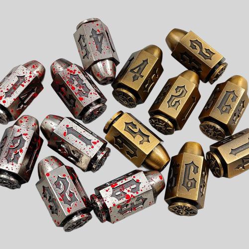 Antique Copper D&D Dice Set - 6 Pcs Polyhedral Dice