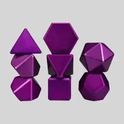 Custom RPG D&D Dice Set - Metal, Titanium, Brass, Logo