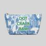 Mahjong Tile Bag Canvas Polyester Blue Chinoiserie Storage