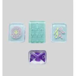 Sky Blue Mahjong Resin Flatbacks - DIY Accessories