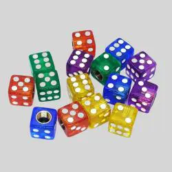 Dice Shape Tire Valve Caps - Universal ABS Dust Covers