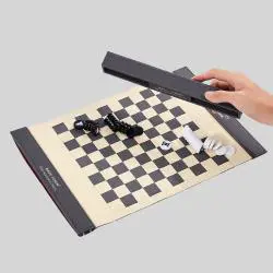 Luxury Handmade Chess Set - Leather & Wood Game