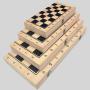 Wooden 3-in-1 Board Games Set - Chess, Checkers, Backgammon