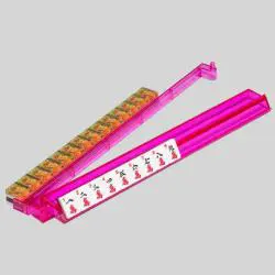 Acrylic Mahjong Tile Rack Pusher Set - Pink YUDA MP7