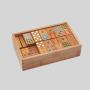 56 Piece Ivory Domino Tiles Set, Wooden Carrying Box, Classic Game