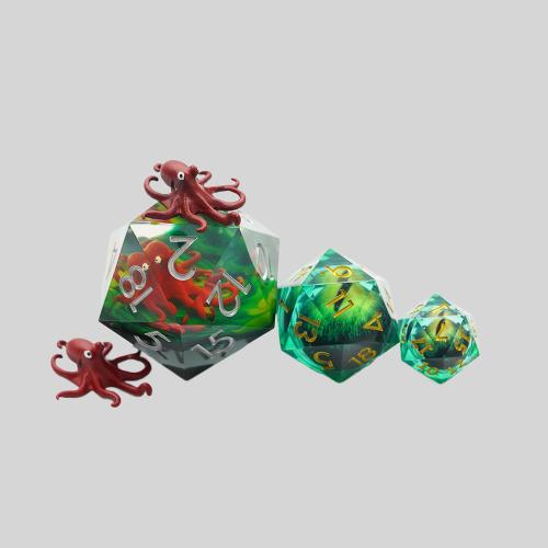 Custom Octopus Resin Dice Set - D&D RPG Board Game