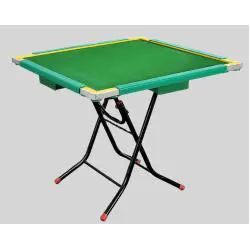 Cheap Folding Wooden Mahjong Table - Portable, Green/Blue/Red