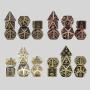 Custom Metal D&D Dice Set - Black Polyhedral Dice with Case