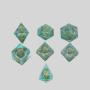 7pcs D&D Green Resin Polyhedral Dice Set