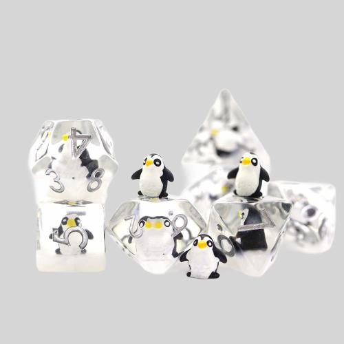 DND Penguin Resin Dice Set - Round Edge