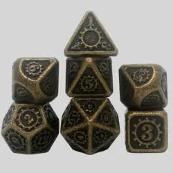 Metal Polyhedral Dice Set - 7pc Bulk Custom D20 Dice