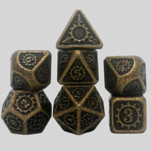 Metal Polyhedral Dice Set - 7pc Bulk Custom D20 Dice