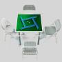 Folding Mahjong Table - Green, Cup Holders