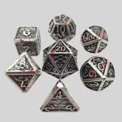 Custom D&D Dice Set - Metal Polyhedral Dice (D20)