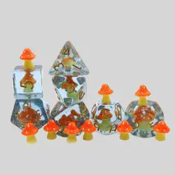 Mushroom Resin Dice Set - D4 D10 D20 RPG Dice