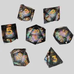 Resin D&D Dice Set - Polygonal Sharp Edge Dice