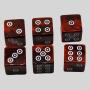 Acrylic Dice Set - Red Resin D6 Polyhedral Dice