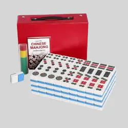 Mini Travel Mahjong Set – Blue Portable Game Tiles