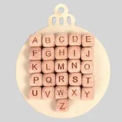 Wooden Dice Beads - 10mm 12mm Letters Beeches DIY Beads
