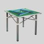 Folding Mahjong Table - Green, Cup Holders