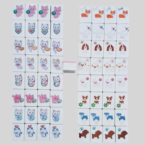 Seaside Escape Mahjong Tiles - Dog & Cat Game Set