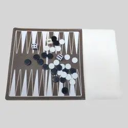 Luxury Magnetic Chess Backgammon Set - Portable Leather Board Game